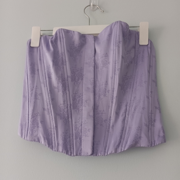 Primark Tops - Bridgerton x Primark Lavender Floral Corset Top Strapless Boned NWT S